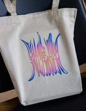 Load image into Gallery viewer, Thermal mishko text effect on a canvas tote bag