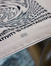 Load image into Gallery viewer, Casa Muze logo on an artistic graphic tote bag design