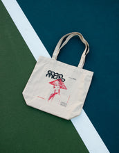 Load image into Gallery viewer, Canvas tote bag with an asian inspired stamped art design