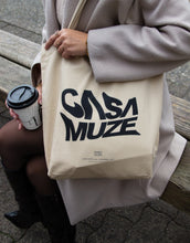Load image into Gallery viewer, Tote bag with a warped distorted ink bleed text effect