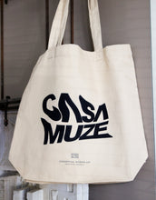 Load image into Gallery viewer, Casa Muze warped text effect tote bag
