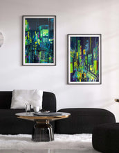 Load image into Gallery viewer, Set of 2 Abstract Cityscape Wall Art Prints