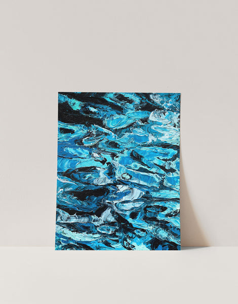 Abstract Blue Water Painting Art Print