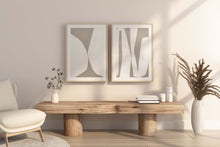 Load image into Gallery viewer, Set 2 White Beige Abstract Shapes Modern Art
