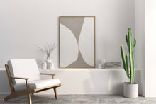 Load image into Gallery viewer, White on Beige Abstract Shapes Minimalist Wall Art