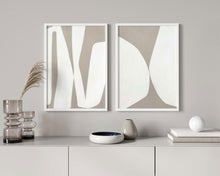Load image into Gallery viewer, Matching Pair Abstract Geometric Shapes Minimalist Wall Art