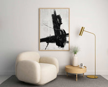Load image into Gallery viewer, Black/White Brush Stroke Art Modern Wall Decor