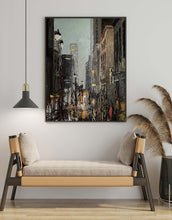 Load image into Gallery viewer, City Lights Painting Rain Reflection Cityscape Art Print