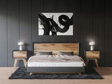 Load image into Gallery viewer, Swirling Black Brush Strokes Abstract Modern Wall Art