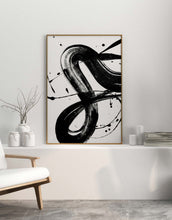 Load image into Gallery viewer, Swirling Black Brush Strokes Abstract Modern Wall Art