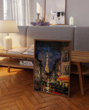 Load image into Gallery viewer, Paris City Lights Painting Eiffel Tower Wall Print
