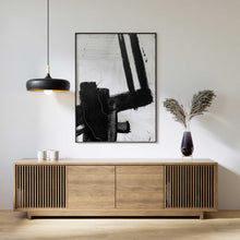 Load image into Gallery viewer, Black/White Brush Stroke Art Modern Home Decor