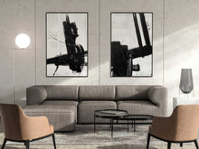 Load image into Gallery viewer, Black/White Brush Stroke Art Modern Industrial Decor