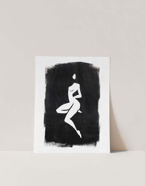 Paint Texture Female Body Silhouette Wall Art