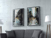 Load image into Gallery viewer, Set of 2 Abstract Cityscape Wall Art Prints