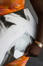 Load image into Gallery viewer, Swirling White Brush Strokes Abstract Wall Art Print
