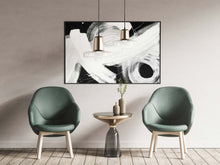 Load image into Gallery viewer, Black/White Brush Stroke Art Print Modern Minimalist Decor