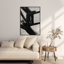 Load image into Gallery viewer, Black/White Brush Stroke Art Modern Minimalist Decor