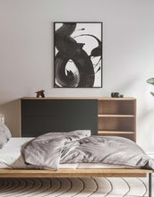 Load image into Gallery viewer, Black Brush Strokes Abstract Bedroom Wall Art Print