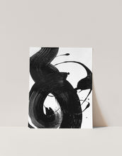 Load image into Gallery viewer, Black and White Brush Stroke Art Wall Print