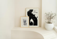 Load image into Gallery viewer, Spiralling Black Brush Strokes Abstract Modern Wall Art