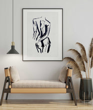 Load image into Gallery viewer, Female Body Silhouette Outline Drawing Wall Art Print