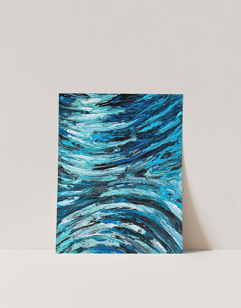 Abstract Blue Water Painting Art Print