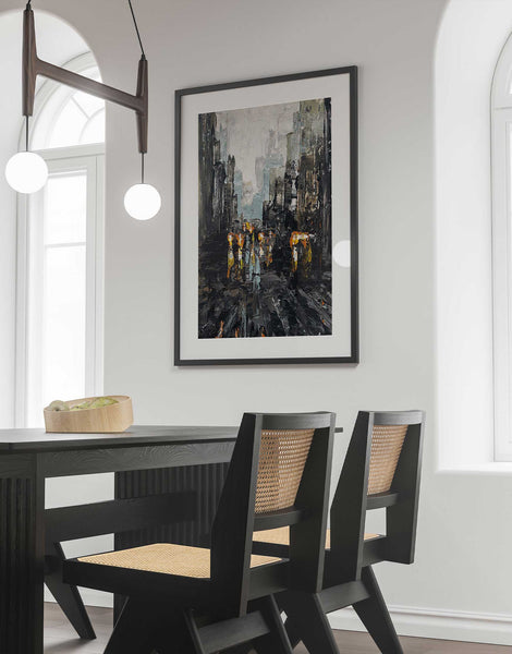 New York City Abstract Cityscape Painting Art Print