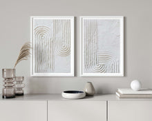 Load image into Gallery viewer, Matching Abstract Lines Textured Plaster Wall Art Prints