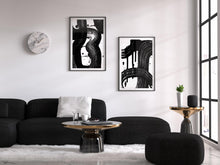 Load image into Gallery viewer, Black/White Brush Stroke Art Print Abstract Set 2