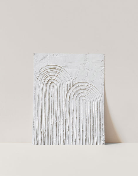 Textured Plaster Art Print Rainbow Arches Minimalist Decor