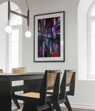Load image into Gallery viewer, Rainy Tokyo Street Painting Abstract Lanterns Cityscape Print