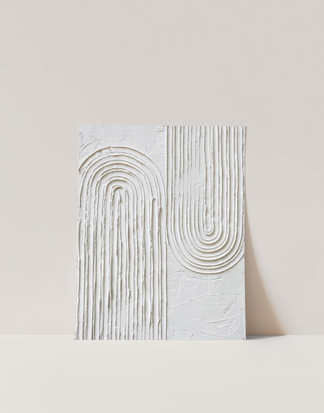Abstract Arches Plaster Texture Beige Wall Art Print