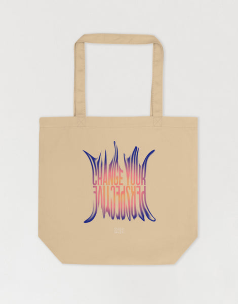 Artistic canvas tote bag with a mishko effect