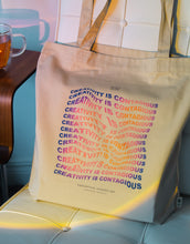Load image into Gallery viewer, Colourful art quote tote bag
