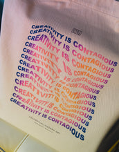 Load image into Gallery viewer, Colourful gradient warped text effect art quote tote bag
