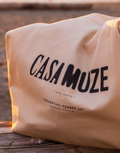 Load image into Gallery viewer, Distressed ink bleed text effect that says Casa Muze on a tote bag

