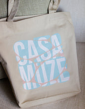 Load image into Gallery viewer, Graphic bubble design that reads Casa Muze on a tote bag
