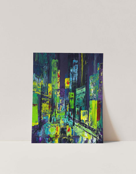 Times Square NYC Cityscape Painting Wall Art Print