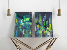Load image into Gallery viewer, Set of 2 Abstract Cityscape Wall Art Prints
