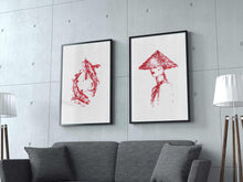 Load image into Gallery viewer, Abstract Koi Fish Large Wall Art Matching Set
