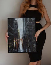 Load image into Gallery viewer, Gloomy City Buildings Painting Modern Cityscape Wall Print
