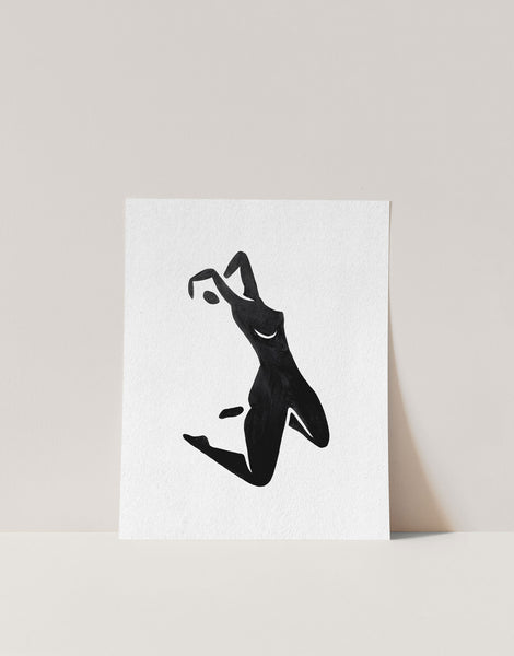 Minimalist Female Silhouette Wall Art Sitting Matisse Inspired