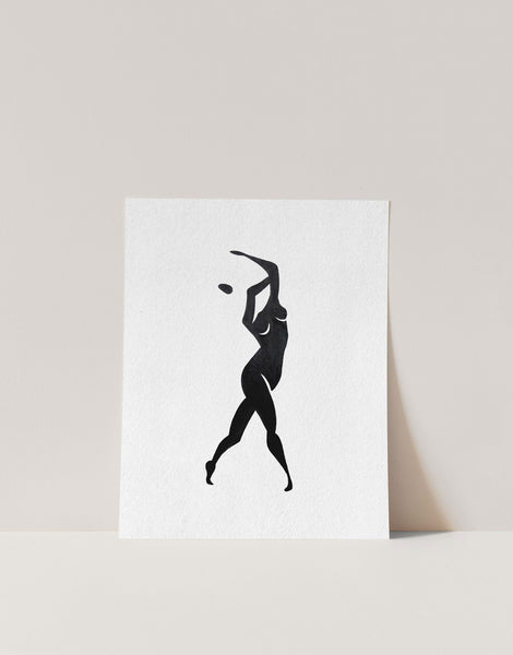 Abstract Contemporary Female Body Silhouette Dancer Wall Print