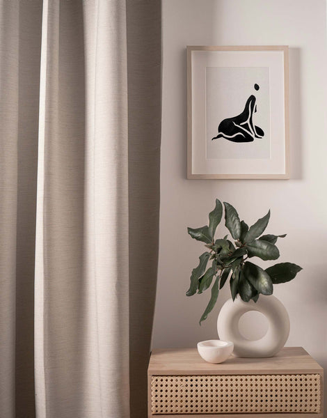 Woman Body Sitting Silhouette Print Figure Painting