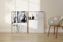 Load image into Gallery viewer, Set of Two Black/White Abstract Painting Wall Print
