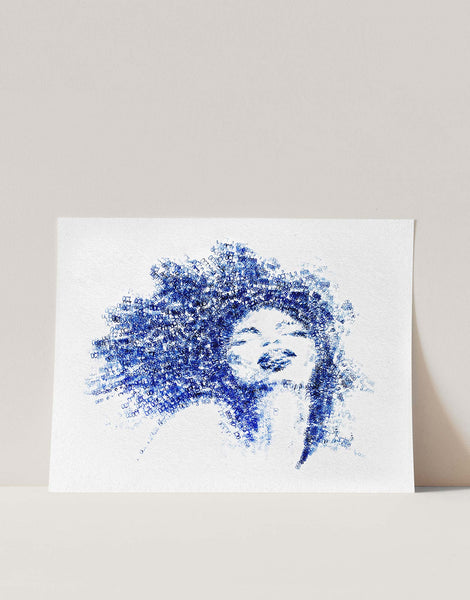 Abstract Woman Portrait Hair Flowing Wall Art