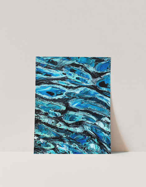 Abstract Blue Water Painting Art Print