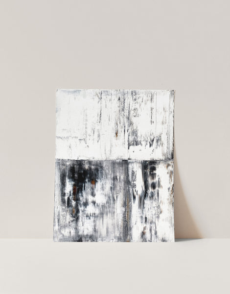 Abstract Landscape White and Grey Painting Art Print
