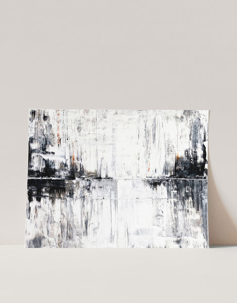 Horizon Painting Abstract Black and White Landscape Print